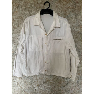 Gianfranco Ferre Men's Lightweight Shirt Jacket XXL White